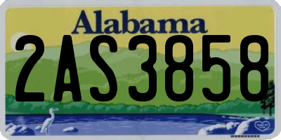 AL license plate 2AS3858