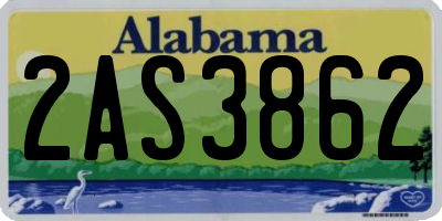 AL license plate 2AS3862