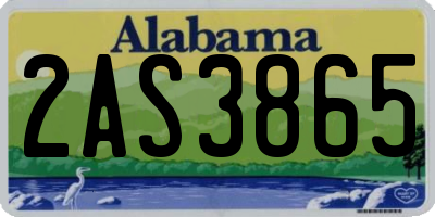 AL license plate 2AS3865