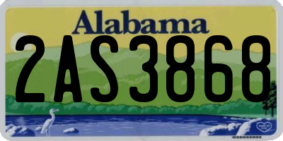 AL license plate 2AS3868