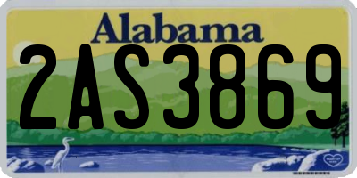 AL license plate 2AS3869