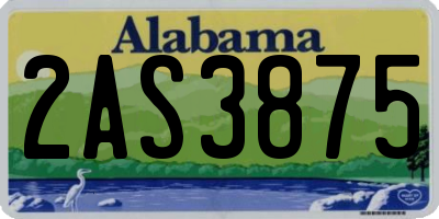 AL license plate 2AS3875