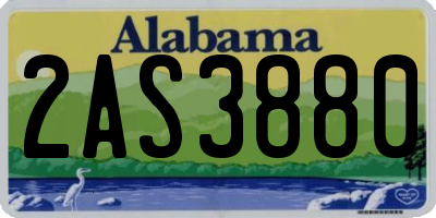 AL license plate 2AS3880