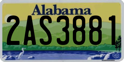 AL license plate 2AS3881