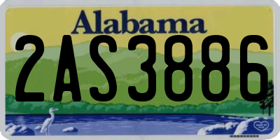 AL license plate 2AS3886