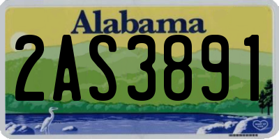 AL license plate 2AS3891