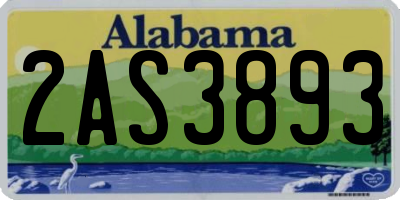 AL license plate 2AS3893