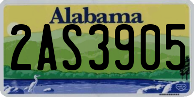 AL license plate 2AS3905