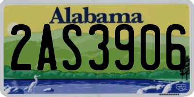 AL license plate 2AS3906