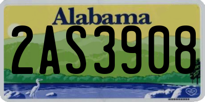 AL license plate 2AS3908