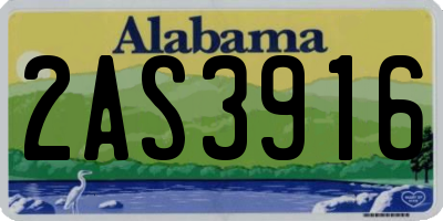 AL license plate 2AS3916