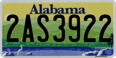AL license plate 2AS3922