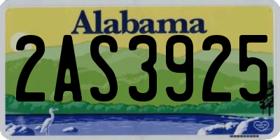 AL license plate 2AS3925