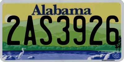 AL license plate 2AS3926