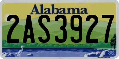 AL license plate 2AS3927