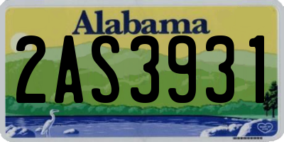 AL license plate 2AS3931