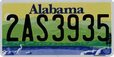 AL license plate 2AS3935