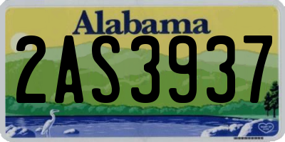 AL license plate 2AS3937
