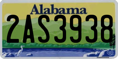 AL license plate 2AS3938