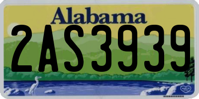AL license plate 2AS3939