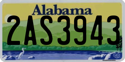 AL license plate 2AS3943