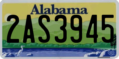AL license plate 2AS3945