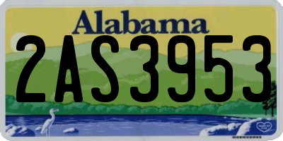 AL license plate 2AS3953