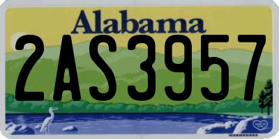 AL license plate 2AS3957