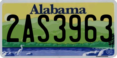 AL license plate 2AS3963