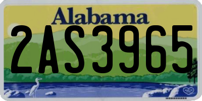 AL license plate 2AS3965