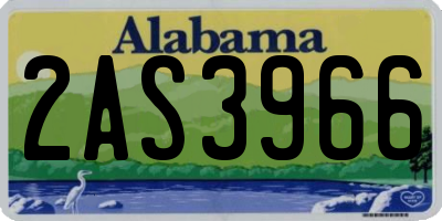 AL license plate 2AS3966