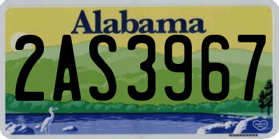 AL license plate 2AS3967