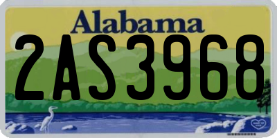 AL license plate 2AS3968