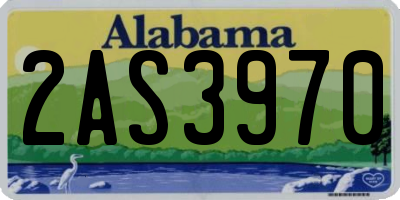 AL license plate 2AS3970