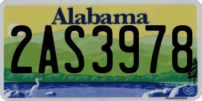 AL license plate 2AS3978