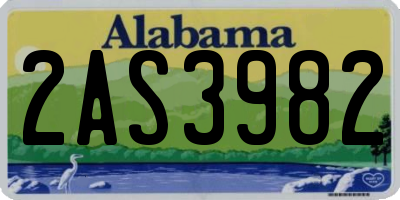 AL license plate 2AS3982
