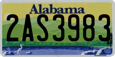 AL license plate 2AS3983