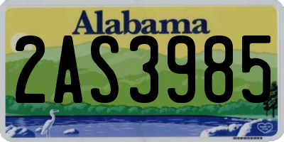 AL license plate 2AS3985
