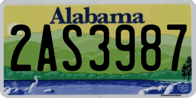AL license plate 2AS3987