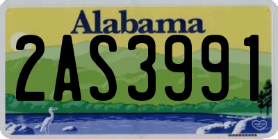AL license plate 2AS3991