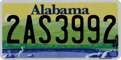 AL license plate 2AS3992