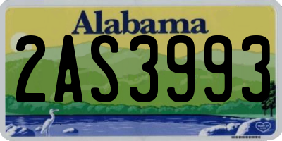 AL license plate 2AS3993