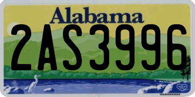 AL license plate 2AS3996