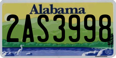 AL license plate 2AS3998