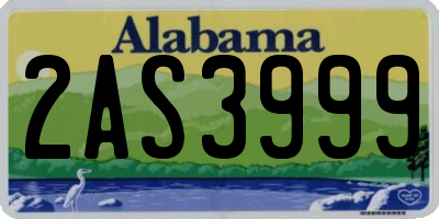 AL license plate 2AS3999