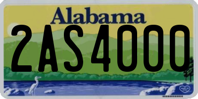 AL license plate 2AS4000