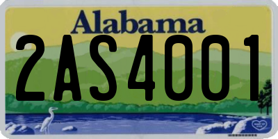 AL license plate 2AS4001