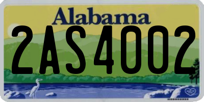AL license plate 2AS4002