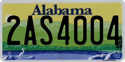 AL license plate 2AS4004