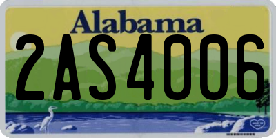 AL license plate 2AS4006